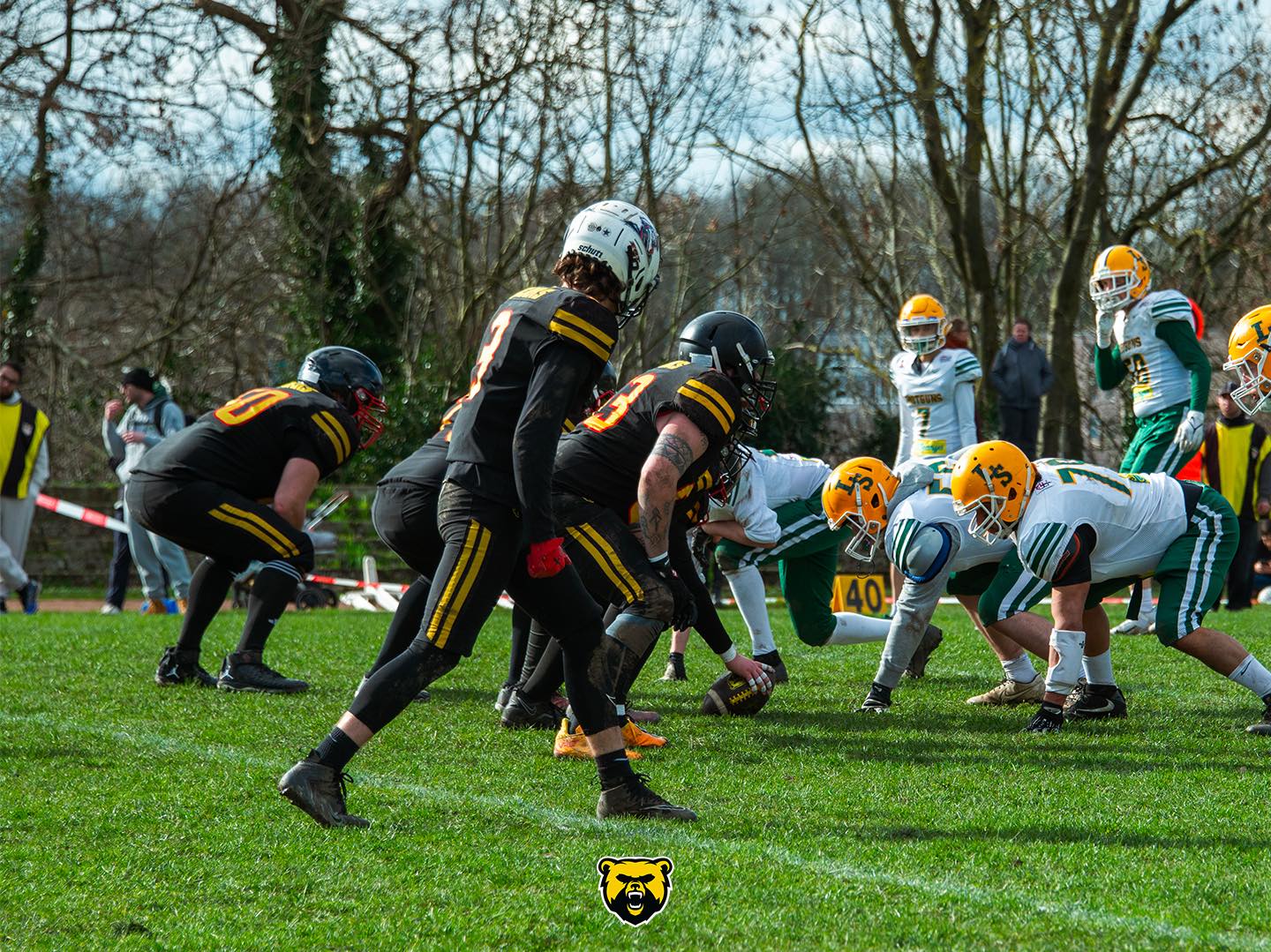 Phase d'entraînement des Andenne Bears sur le terrain